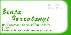 beata hortolanyi business card
